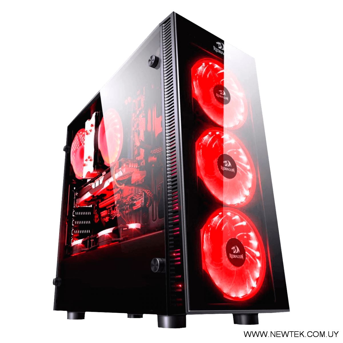 Gabinete REDRAGON GC-601 Sideswipe Gaming Color Negro Ventana lateral frontal Sf